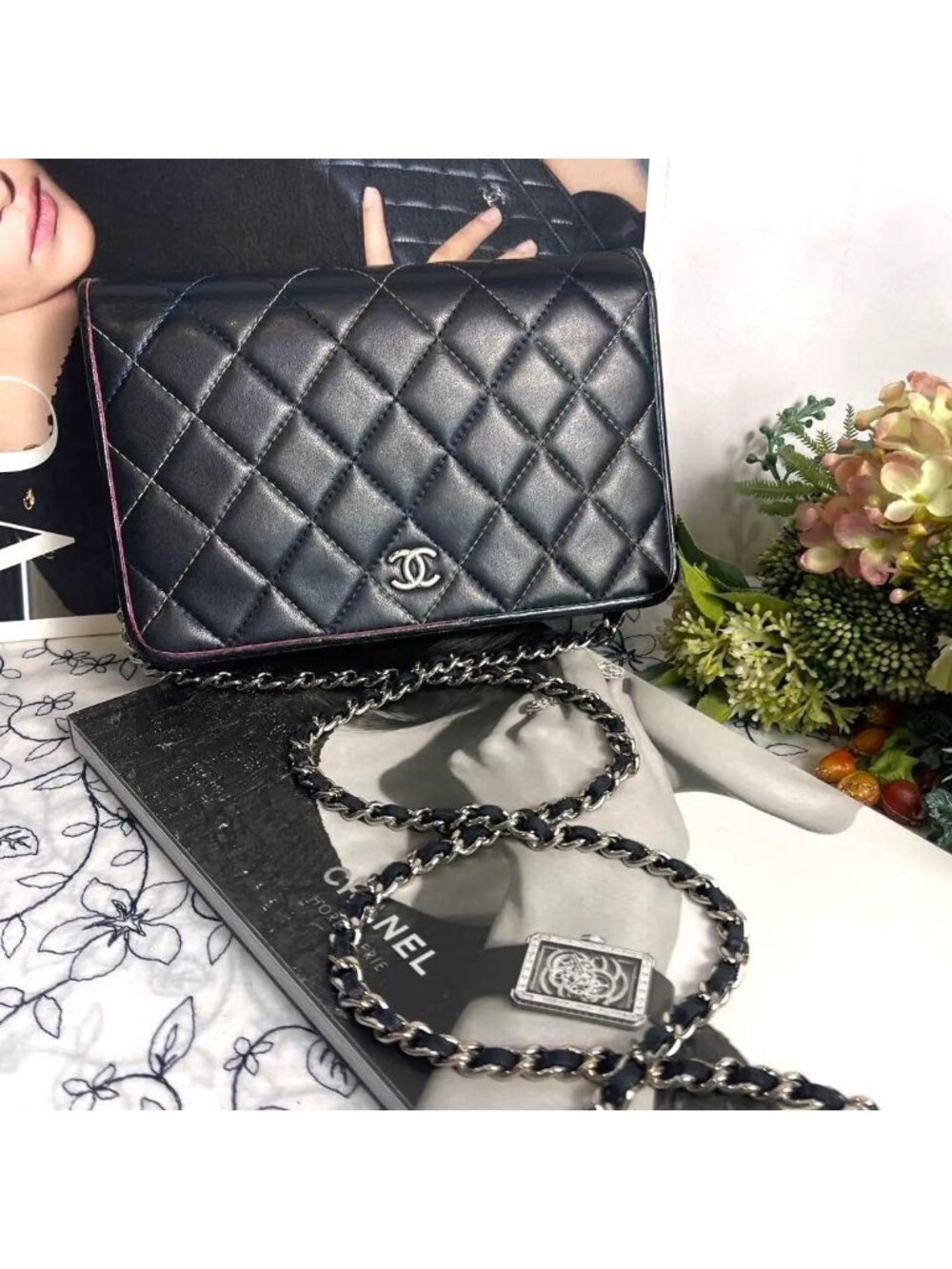 Chanel Chain Wallet Quilted Multicolor